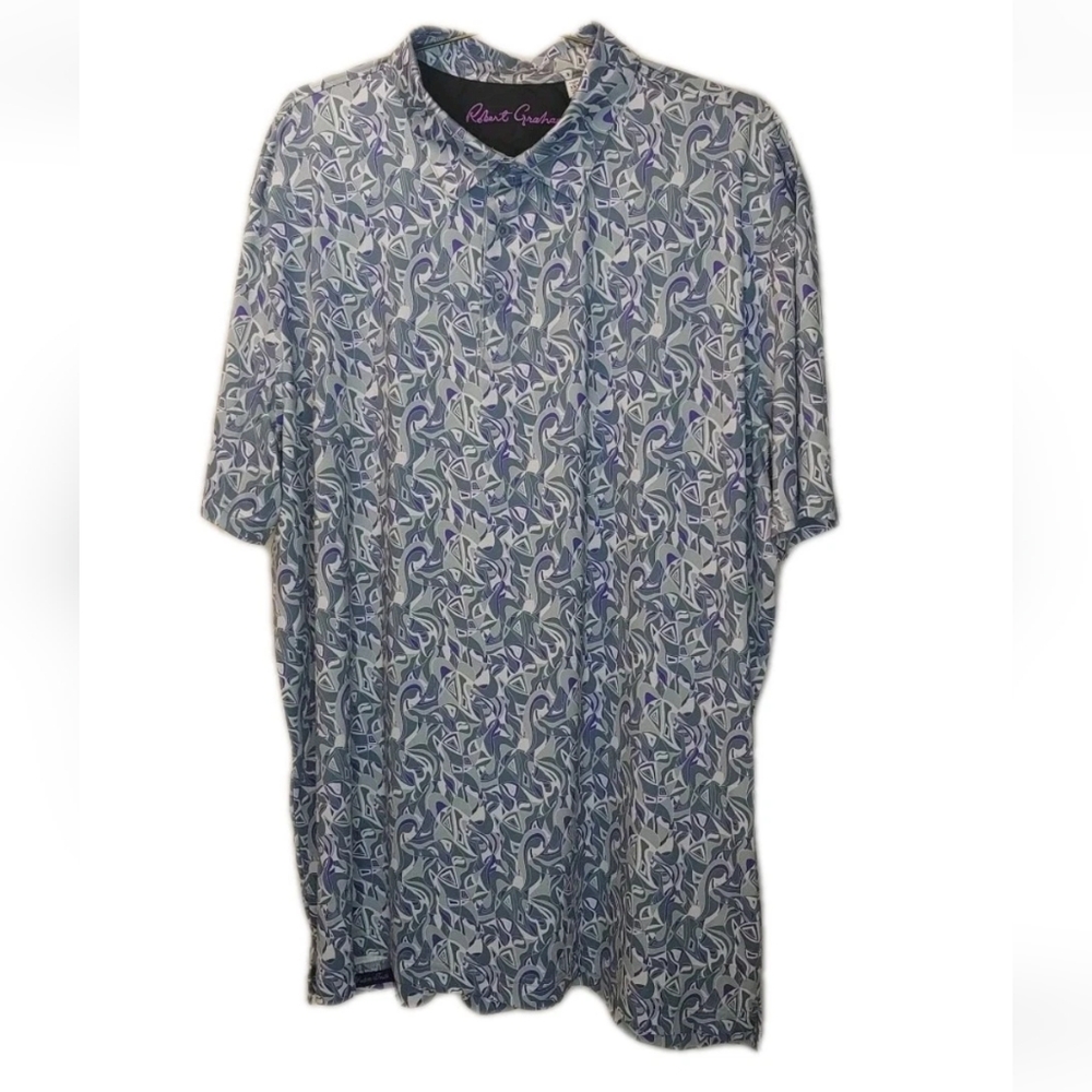 Robert Graham Retro Club Polo Shirt Men 3X Gray Golf Pickleball Tennis Nwt